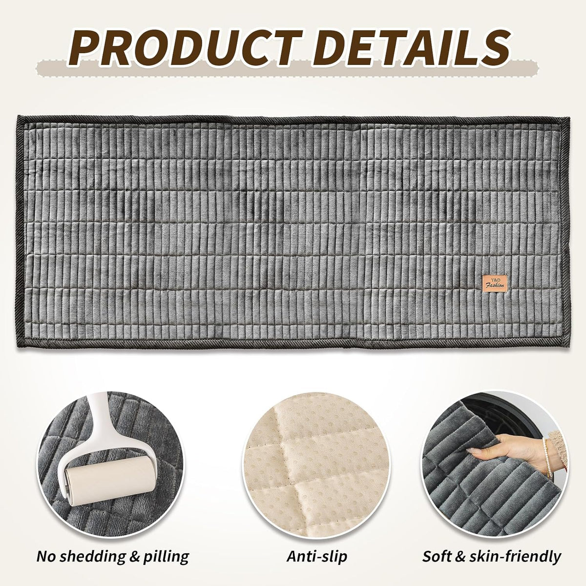 Flannel Non Slip Couch Covers for Dogs, 28”x71” Pet Sofa Protector