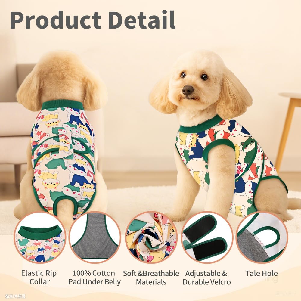 Surgery Recovery Suit for Female Male Dog, Soft Onesie After Spay Neuter, S