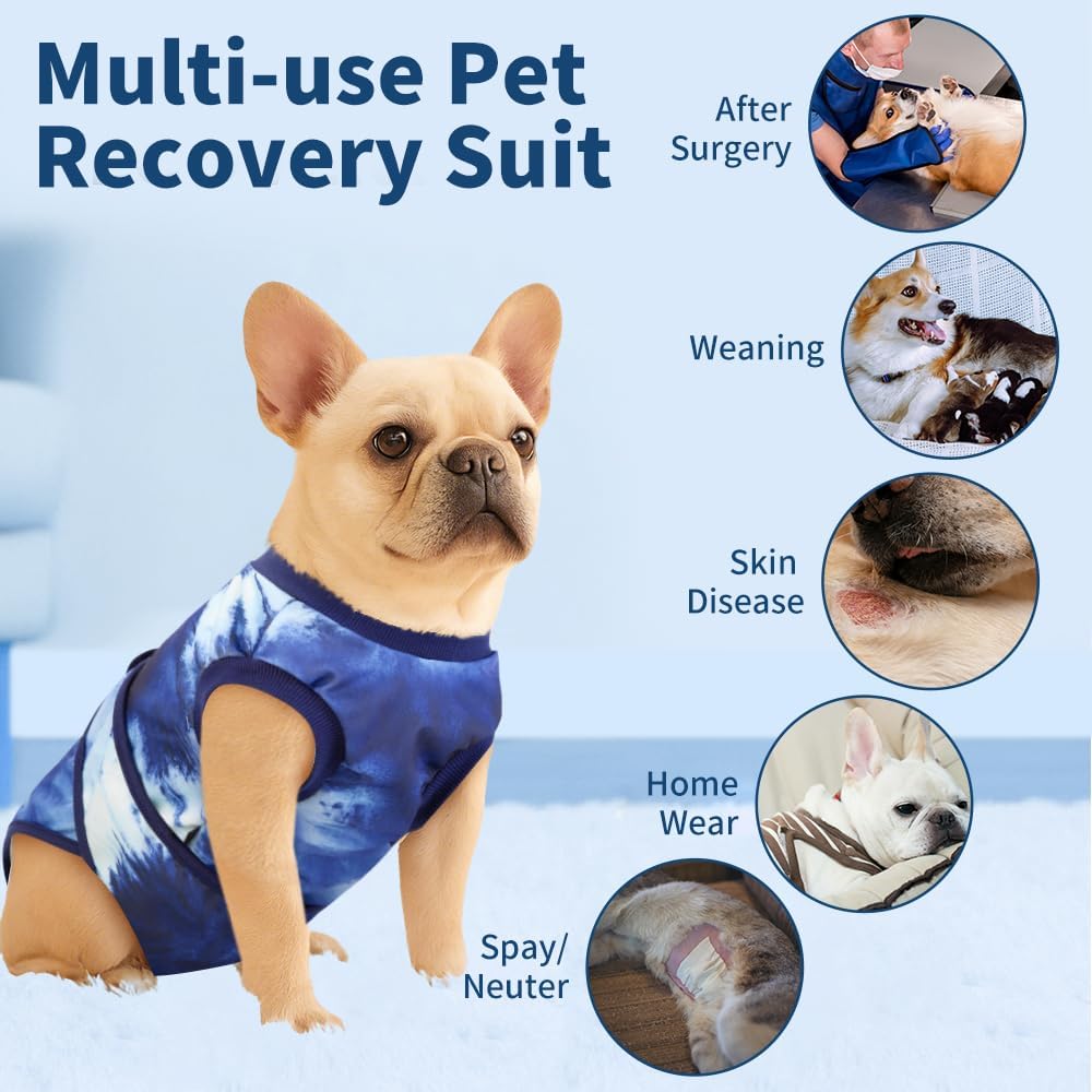 Surgery Recovery Suit for Female Male Dog, Soft Onesie After Spay Neuter, S