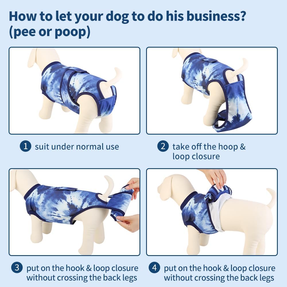 Surgery Recovery Suit for Female Male Dog, Soft Onesie After Spay Neuter, S