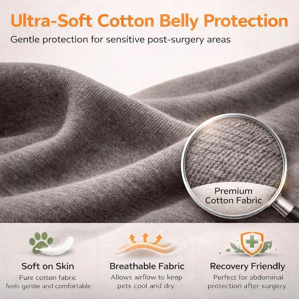 Surgery Recovery Suit for Female Male Dog, Soft Onesie After Spay Neuter, S