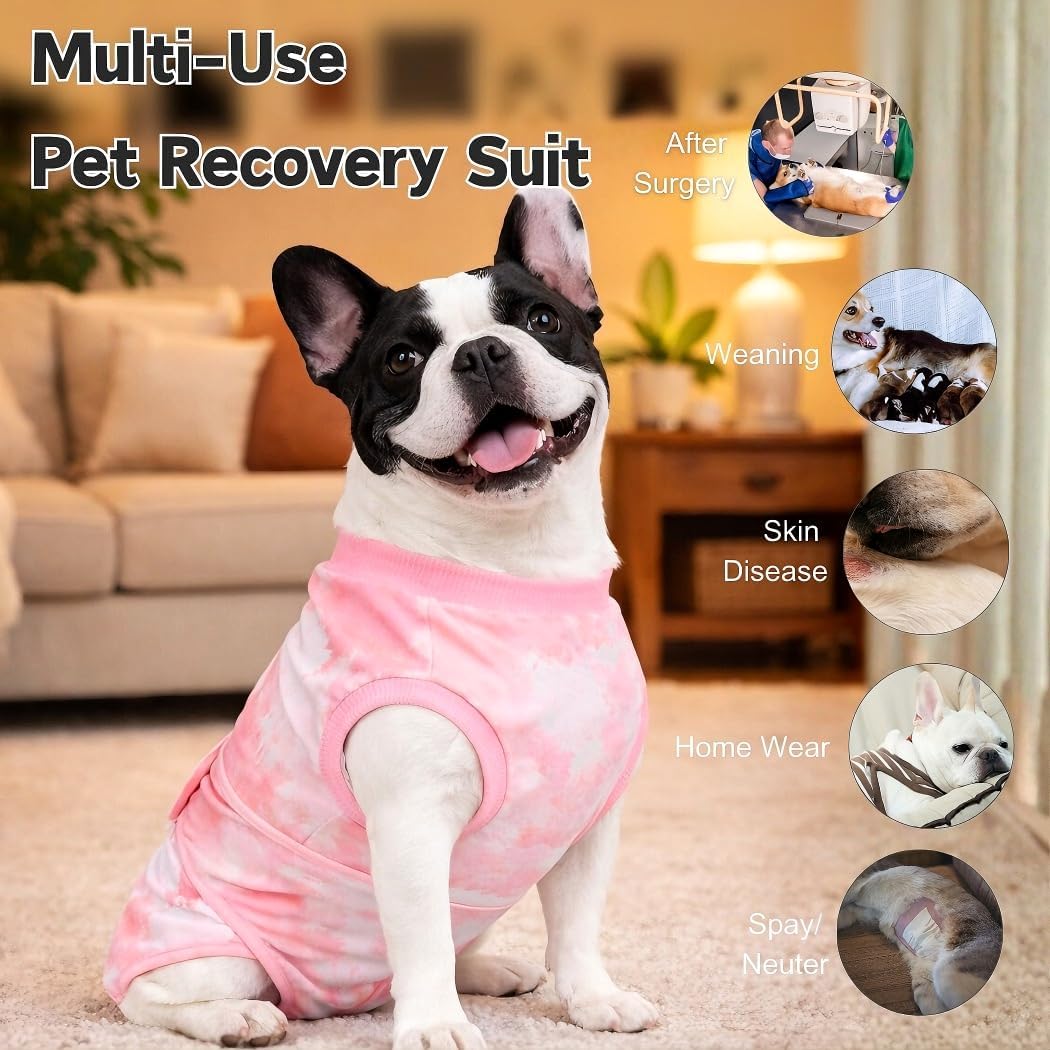 Surgery Recovery Suit for Female Male Dog, Soft Onesie After Spay Neuter, S