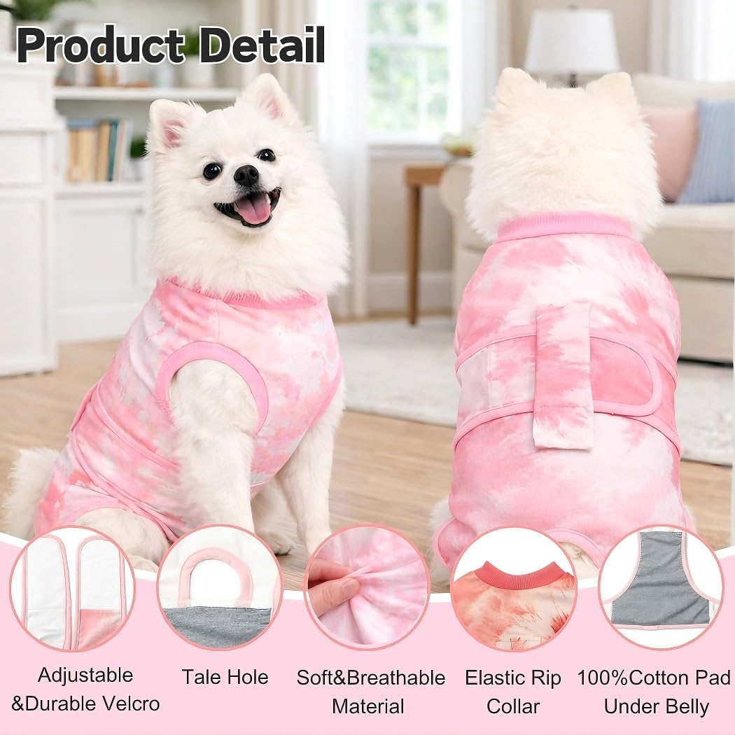 Surgery Recovery Suit for Female Male Dog, Soft Onesie After Spay Neuter, S