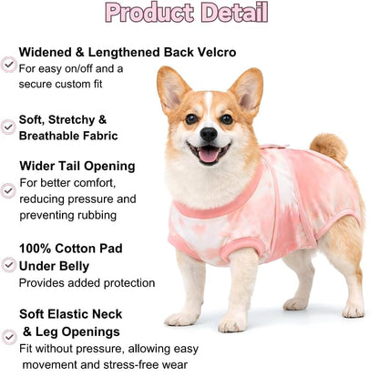 Surgery Recovery Suit for Female Male Dog, Soft Onesie After Spay Neuter, S