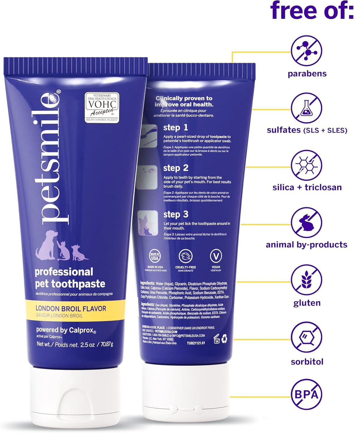 Pet Teeth Brushing Kit, Toothpaste + Brush, London Broil 2.5 Oz