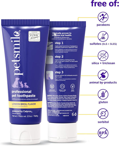 Pet Teeth Brushing Kit, Toothpaste + Brush, London Broil 2.5 Oz