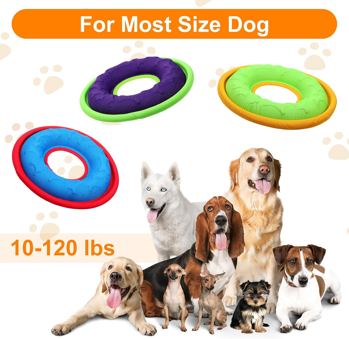 3 Pcs Pet Flying Discs - 9.05 Inch, Interactive Flyer Toys, Feedable Lightweight Catch and Fetch Toys for Small Medium Large Dogs, Floats in Water & Safe on Teeth