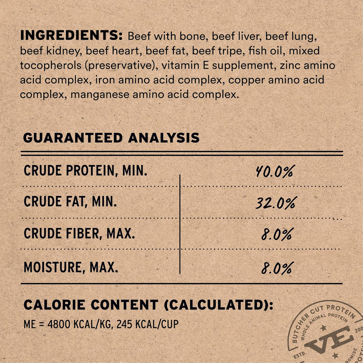 Freeze Dried Dog Food, Beef Mini Nibs, 14 oz Bag