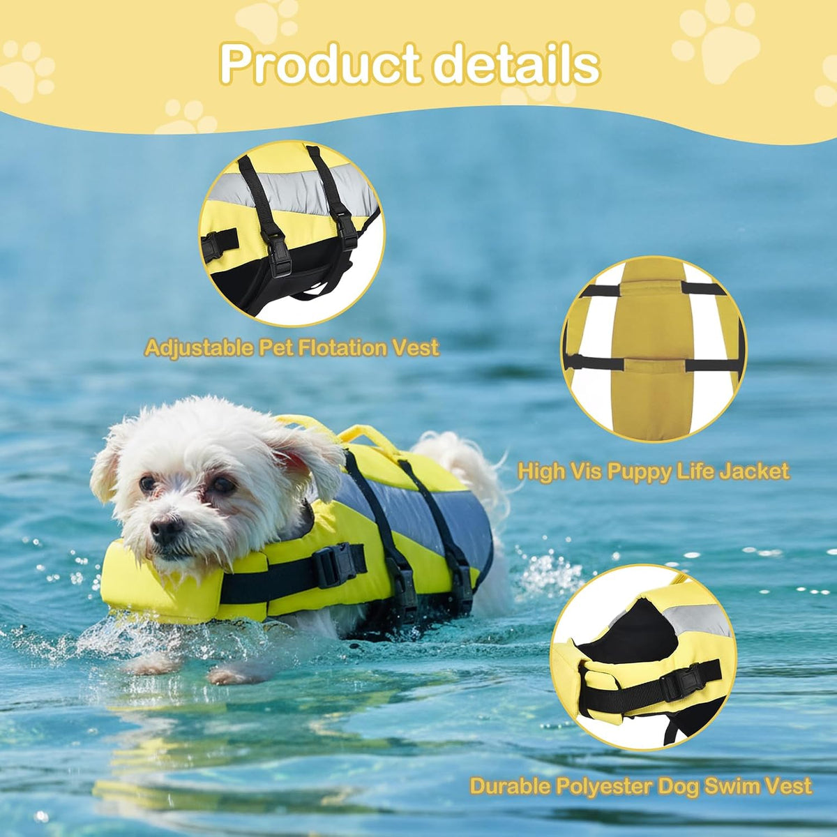 Dog Life Jacket，Dog Life Vest,Reflective Safety Vest