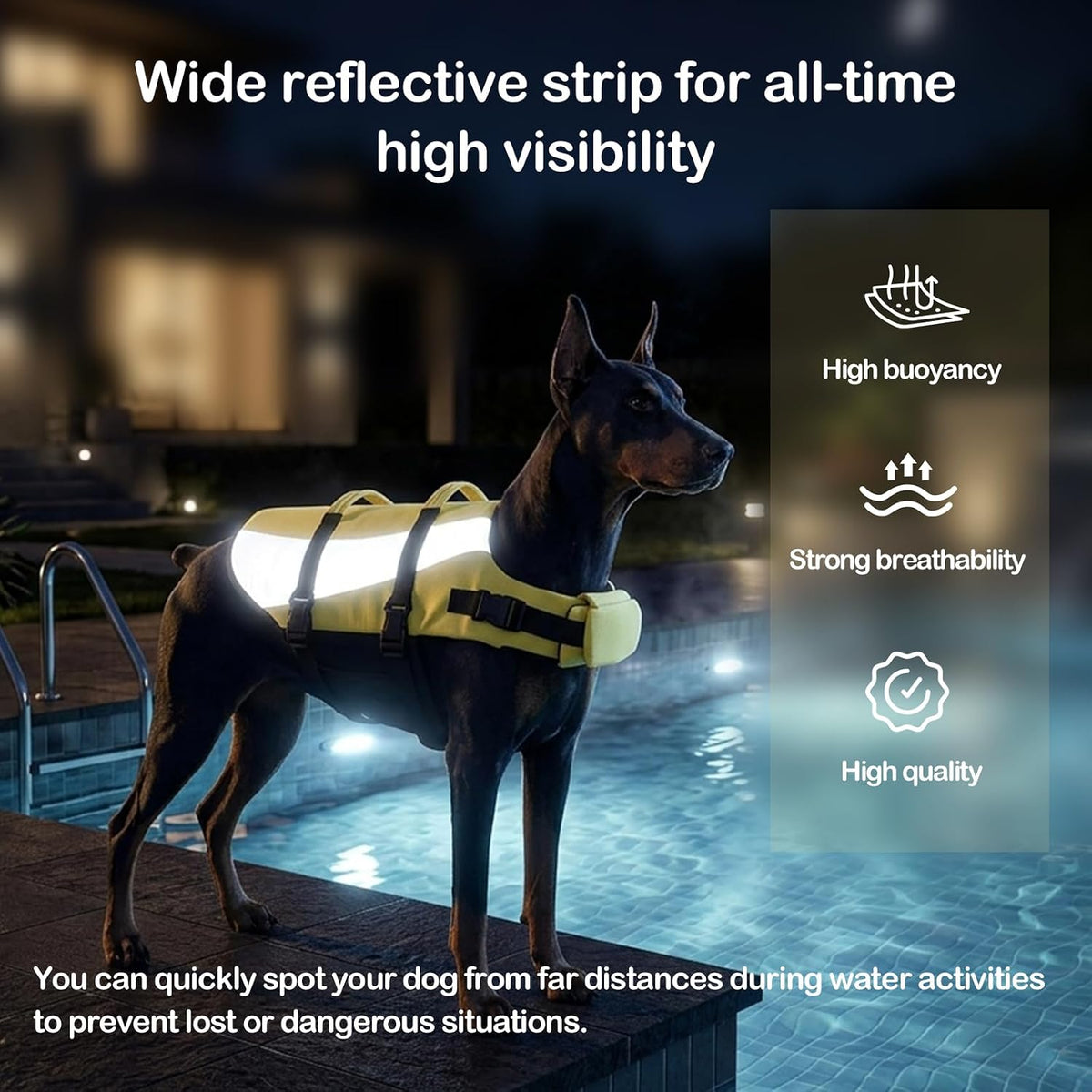 Dog Life Jacket，Dog Life Vest,Reflective Safety Vest