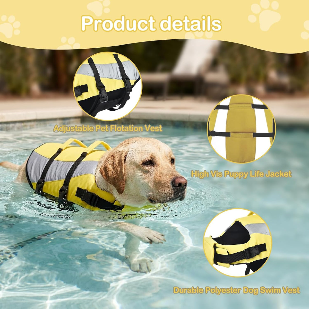 Dog Life Jacket，Dog Life Vest,Reflective Safety Vest