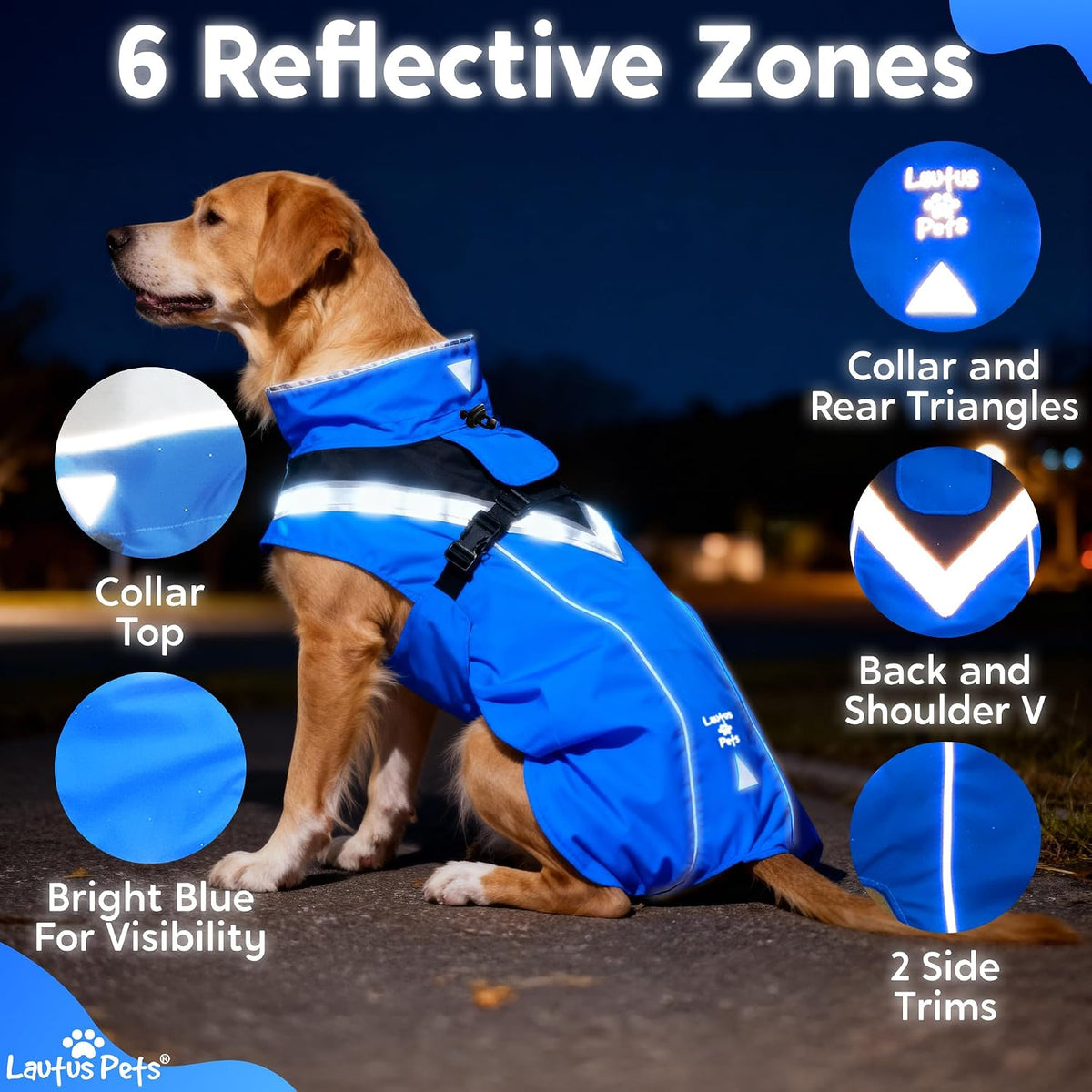 Waterproof Dog Rain Coat, Reflective Safety Strips & Leash Hole – Lightweight Adjustable Jacket for Medium Breeds - L, Yellow