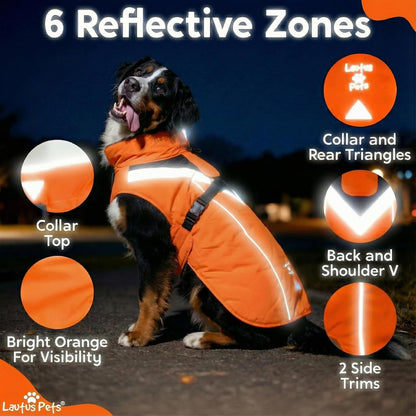 Waterproof Dog Rain Coat, Reflective Safety Strips & Leash Hole – Lightweight Adjustable Jacket for Medium Breeds - L, Yellow