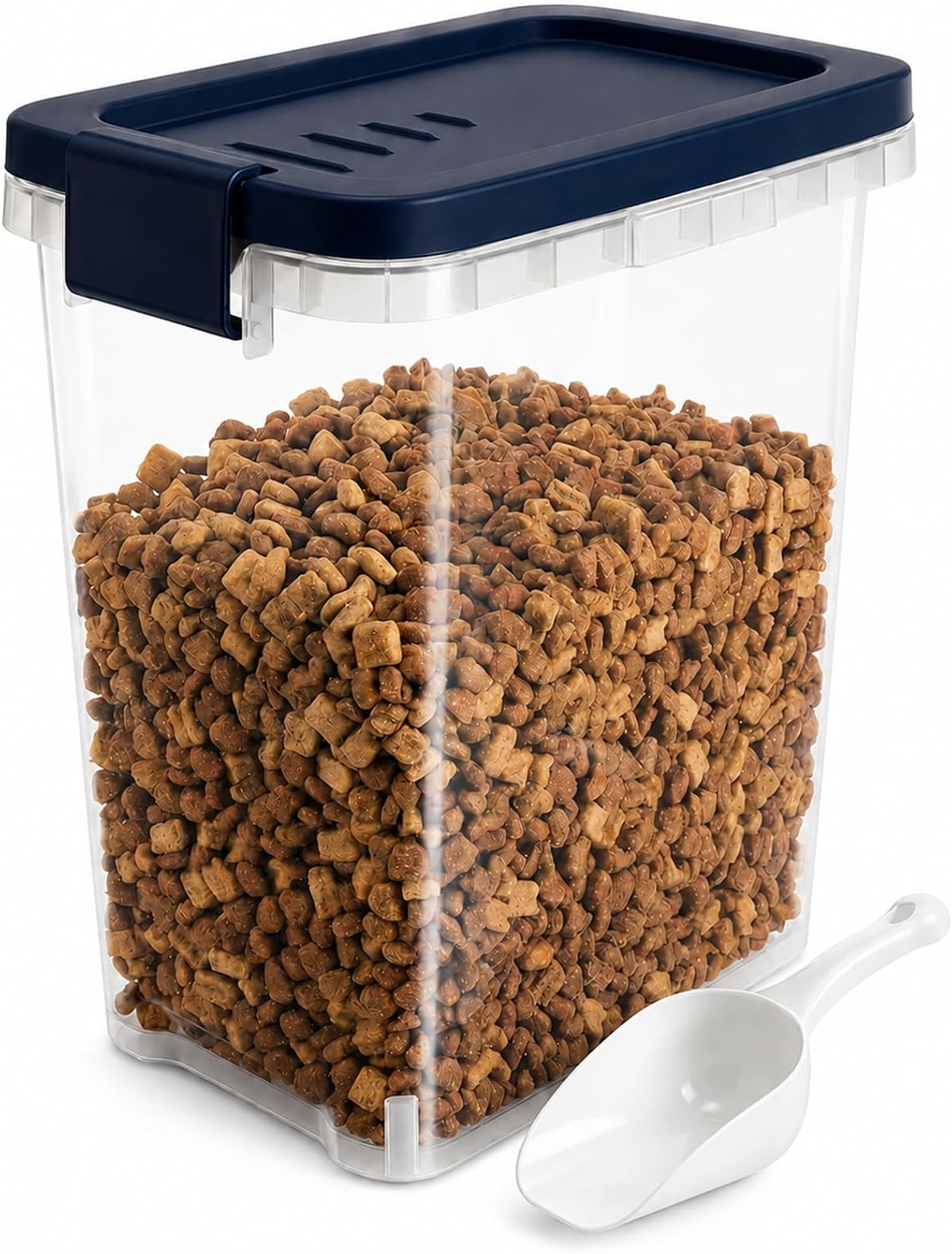 5-10 Lbs Airtight Cat Dog Food Storage Container, 8QT Compact Pet Food Bin