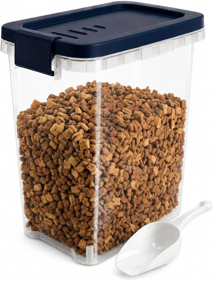 5-10 Lbs Airtight Cat Dog Food Storage Container, 8QT Compact Pet Food Bin