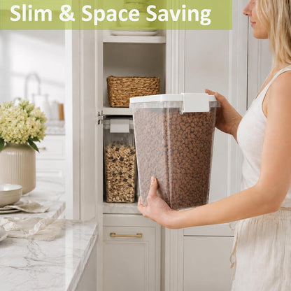 5-10 Lbs Airtight Cat Dog Food Storage Container, 8QT Compact Pet Food Bin