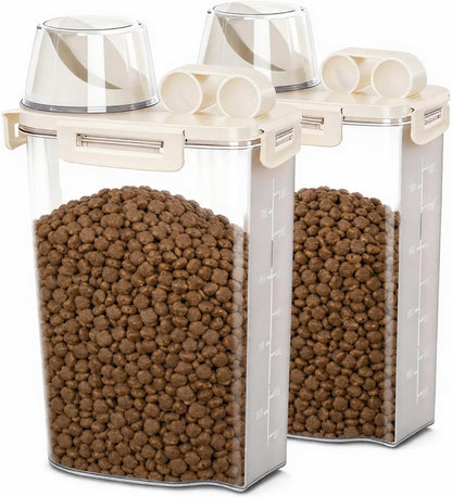 5-10 Lbs Airtight Cat Dog Food Storage Container, 8QT Compact Pet Food Bin