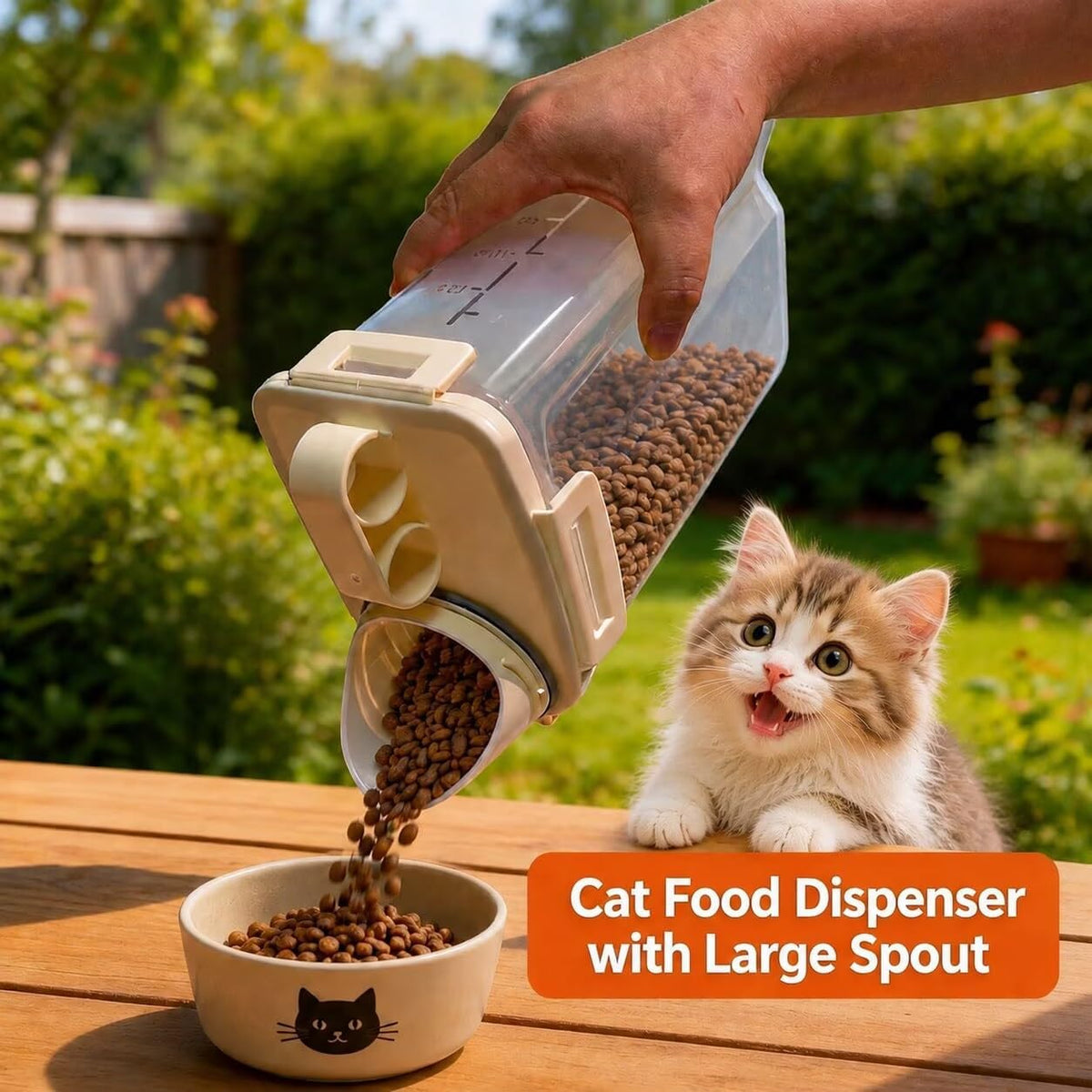 5-10 Lbs Airtight Cat Dog Food Storage Container, 8QT Compact Pet Food Bin