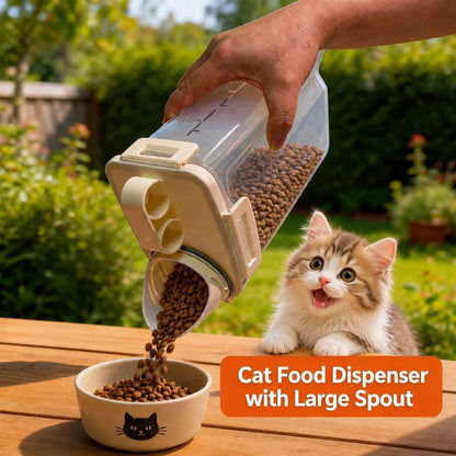 5-10 Lbs Airtight Cat Dog Food Storage Container, 8QT Compact Pet Food Bin