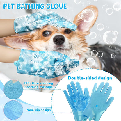 Dog Brush & Grooming Kit – 9-Piece Pet Brush & Deshedding Set for Shedding, Bathing, Trimming & Nail Care | Grooming Tools for Dogs & Cats, Includes Comb, Nail Clipper, Scissors, Slicker Brush (Gray)