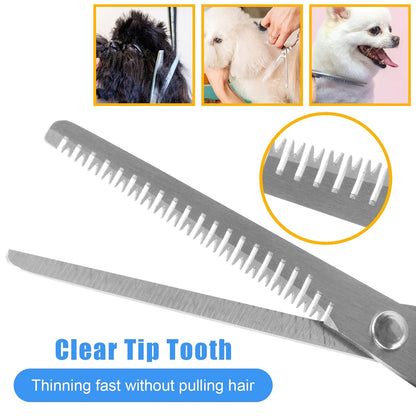 Dog Brush & Grooming Kit – 9-Piece Pet Brush & Deshedding Set for Shedding, Bathing, Trimming & Nail Care | Grooming Tools for Dogs & Cats, Includes Comb, Nail Clipper, Scissors, Slicker Brush (Gray)
