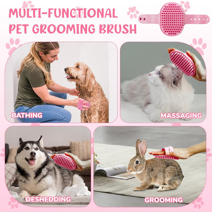 Dog Brush & Grooming Kit – 9-Piece Pet Brush & Deshedding Set for Shedding, Bathing, Trimming & Nail Care | Grooming Tools for Dogs & Cats, Includes Comb, Nail Clipper, Scissors, Slicker Brush (Gray)