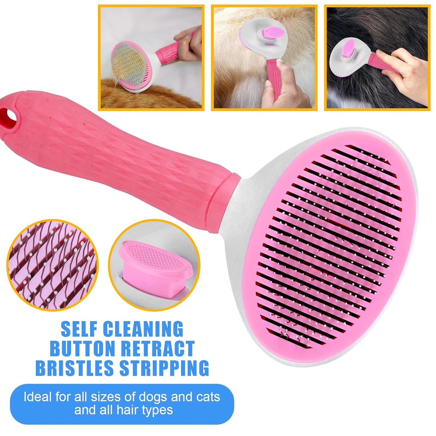 Dog Brush & Grooming Kit – 9-Piece Pet Brush & Deshedding Set for Shedding, Bathing, Trimming & Nail Care | Grooming Tools for Dogs & Cats, Includes Comb, Nail Clipper, Scissors, Slicker Brush (Gray)