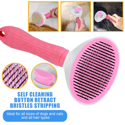 Dog Brush & Grooming Kit – 9-Piece Pet Brush & Deshedding Set for Shedding, Bathing, Trimming & Nail Care | Grooming Tools for Dogs & Cats, Includes Comb, Nail Clipper, Scissors, Slicker Brush (Gray)