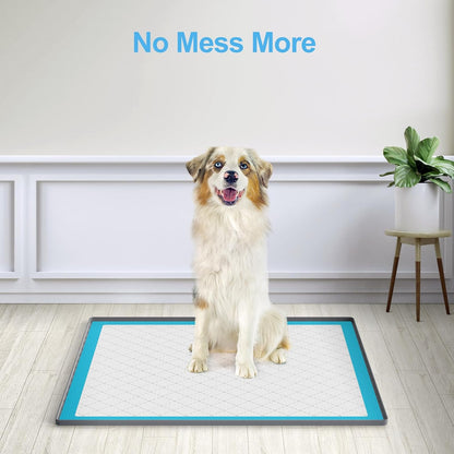 Pee Pad Holder for Dogs,Silicone Dog Puppy Pad Holder, 24 x 24 No Spill Raised Lip High Edge,Portable, Leak-Proof Mat Holder for Dog Training Pads,Square Potty Trays for Home Floor Protection