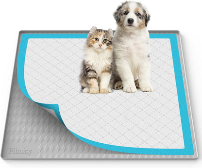 Pee Pad Holder for Dogs,Silicone Dog Puppy Pad Holder, 24 x 24 No Spill Raised Lip High Edge,Portable, Leak-Proof Mat Holder for Dog Training Pads,Square Potty Trays for Home Floor Protection