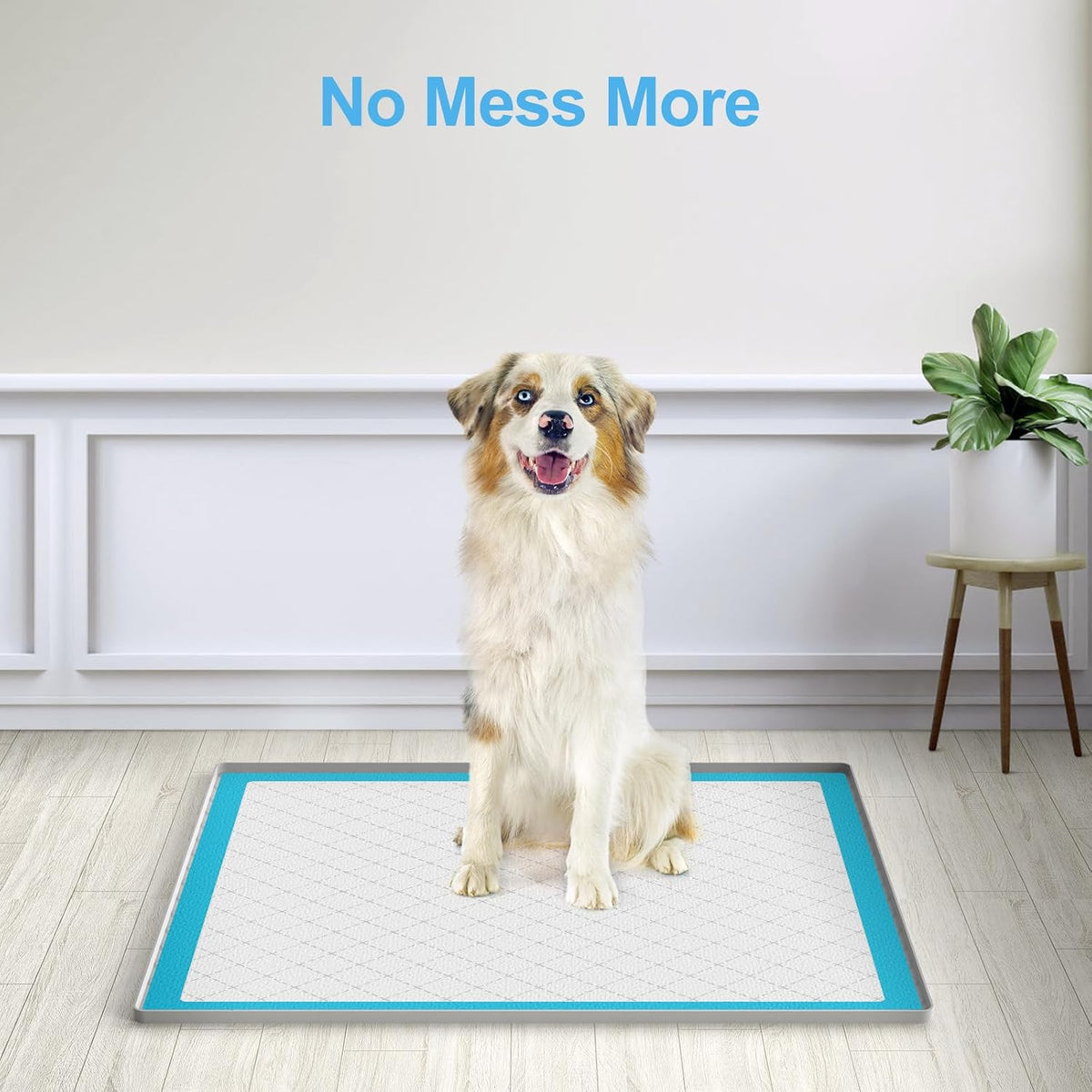 Pee Pad Holder for Dogs,Silicone Dog Puppy Pad Holder, 24 x 24 No Spill Raised Lip High Edge,Portable, Leak-Proof Mat Holder for Dog Training Pads,Square Potty Trays for Home Floor Protection
