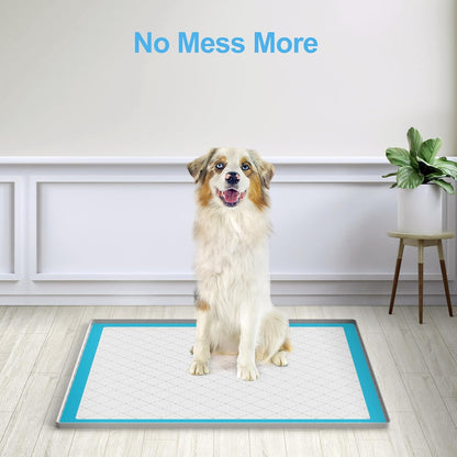 Pee Pad Holder for Dogs,Silicone Dog Puppy Pad Holder, 24 x 24 No Spill Raised Lip High Edge,Portable, Leak-Proof Mat Holder for Dog Training Pads,Square Potty Trays for Home Floor Protection