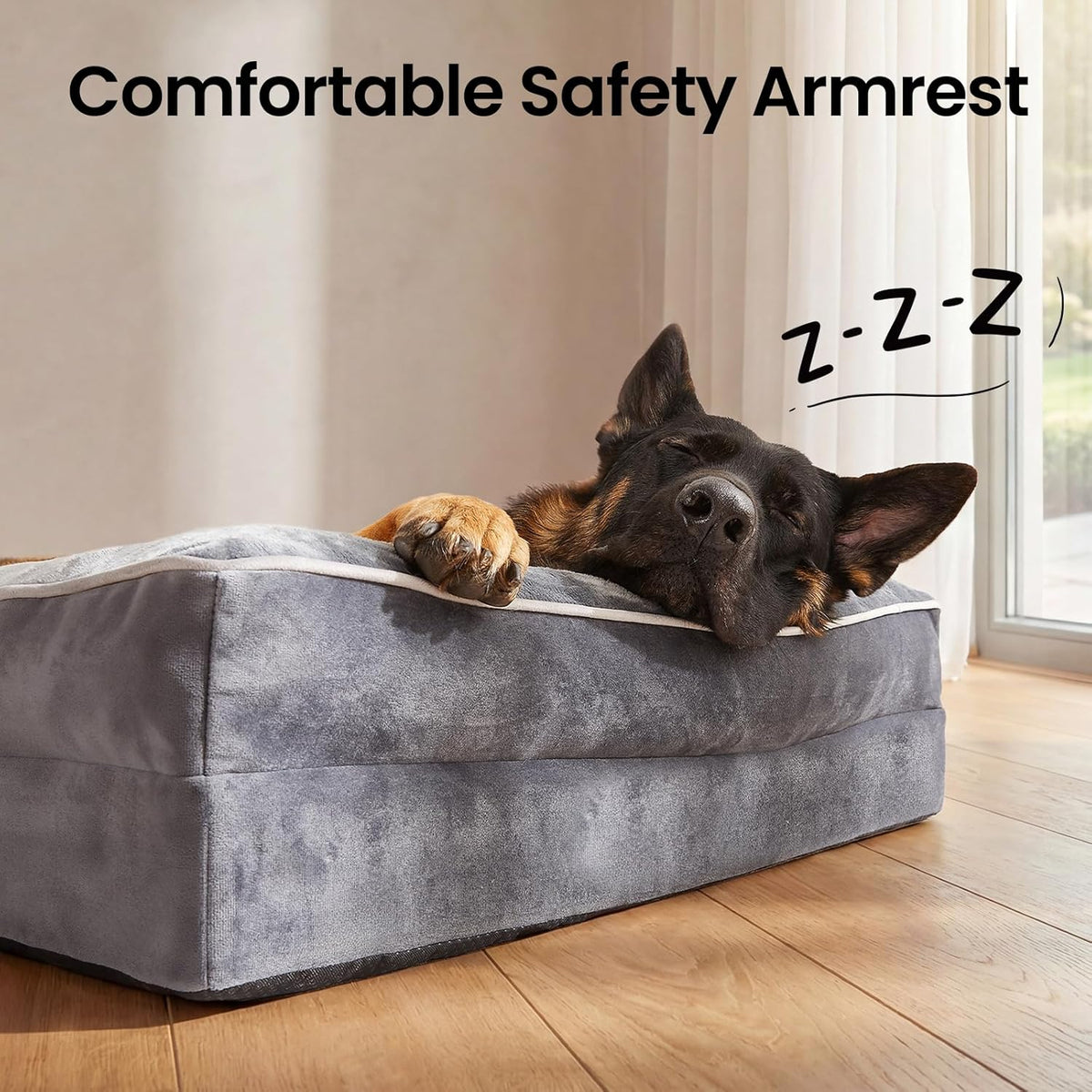 Orthopedic Extra Large Dog Bed Couch, Memory Foam, 44-inch (Gray)