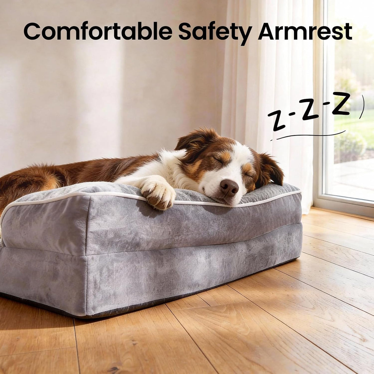 Orthopedic Extra Large Dog Bed Couch, Memory Foam, 44-inch (Gray)