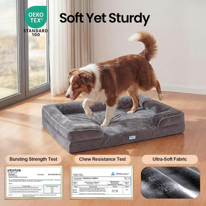 Orthopedic Extra Large Dog Bed Couch, Memory Foam, 44-inch (Gray)