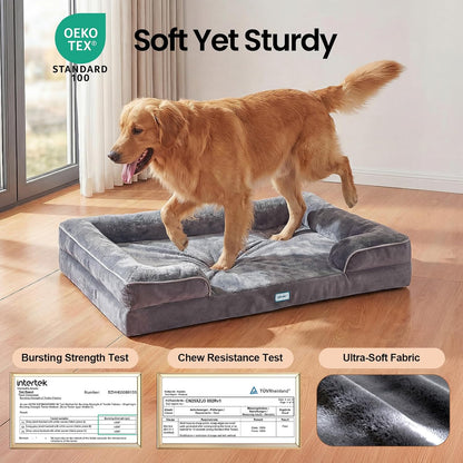 Orthopedic Extra Large Dog Bed Couch, Memory Foam, 44-inch (Gray)