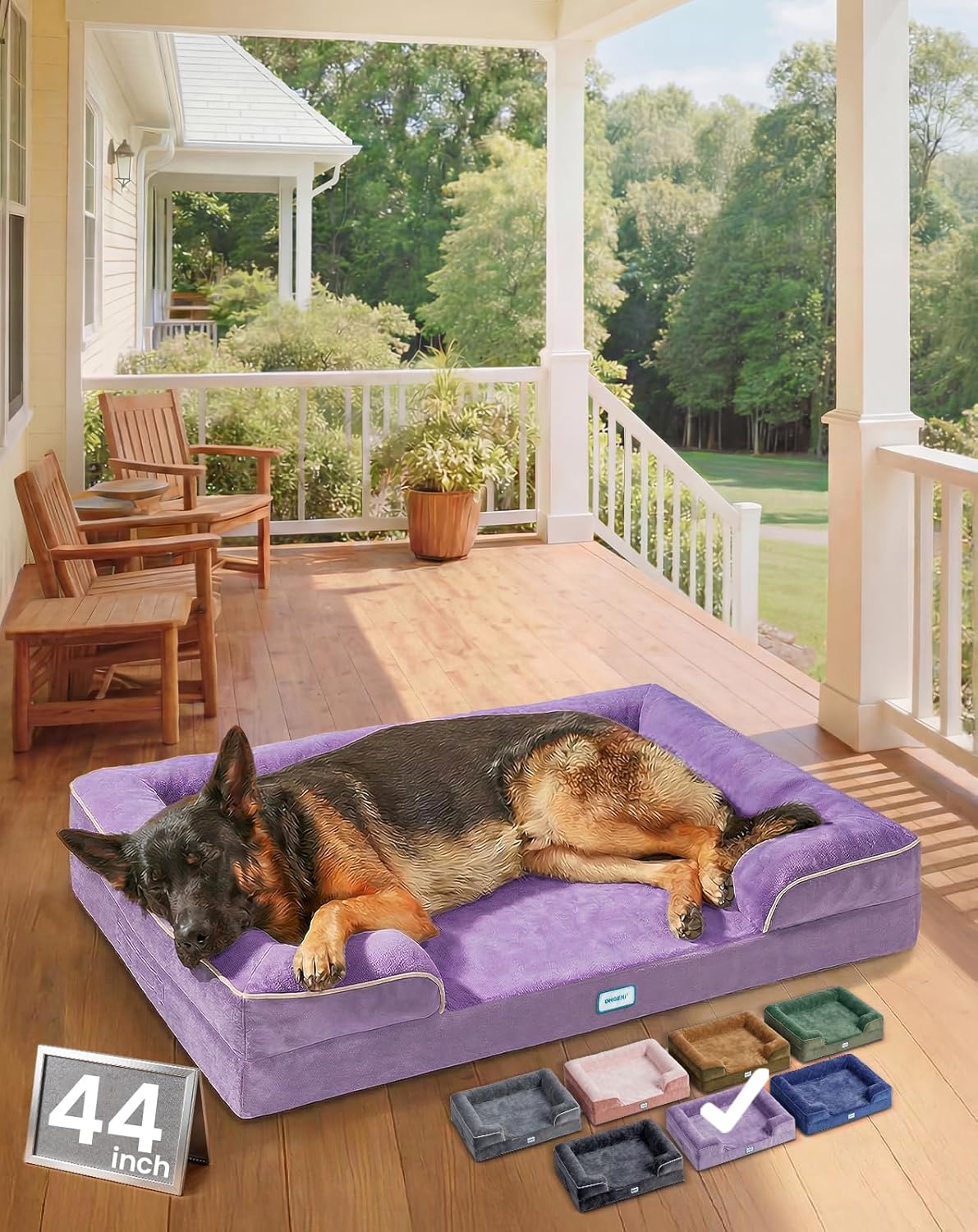 Orthopedic Extra Large Dog Bed Couch, Memory Foam, 44-inch (Gray)