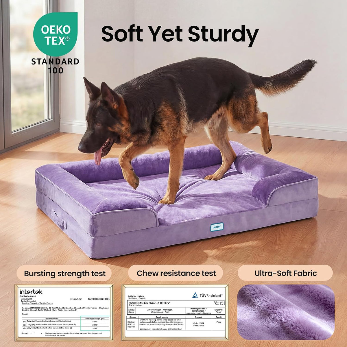 Orthopedic Extra Large Dog Bed Couch, Memory Foam, 44-inch (Gray)
