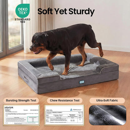 Orthopedic Extra Large Dog Bed Couch, Memory Foam, 44-inch (Gray)