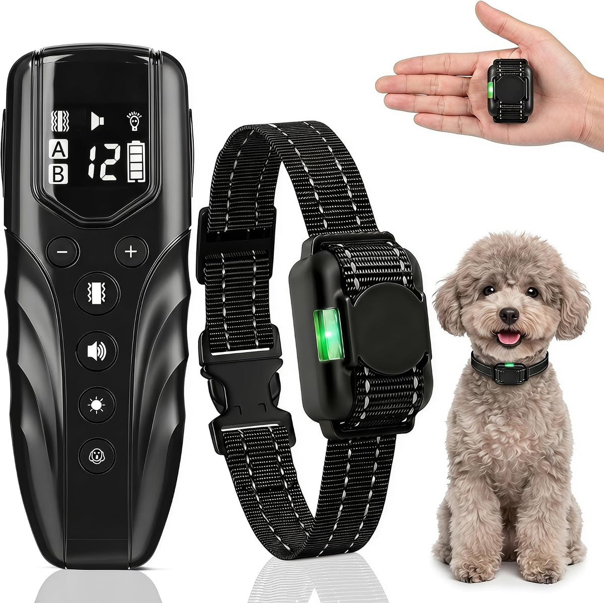 Lightest No Shock Dog Training Collar with 2000ft Remote,Tiniest Vibrating Dog Collar,Vibration Collar for Small Dogs 5-15lbs & Medium Large Dogs, Safe Lock, Beep, Vibrate, No Prongs, Waterproof,Pink