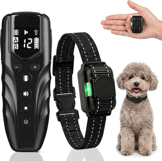 Lightest No Shock Dog Training Collar with 2000ft Remote,Tiniest Vibrating Dog Collar,Vibration Collar for Small Dogs 5-15lbs & Medium Large Dogs, Safe Lock, Beep, Vibrate, No Prongs, Waterproof,Pink