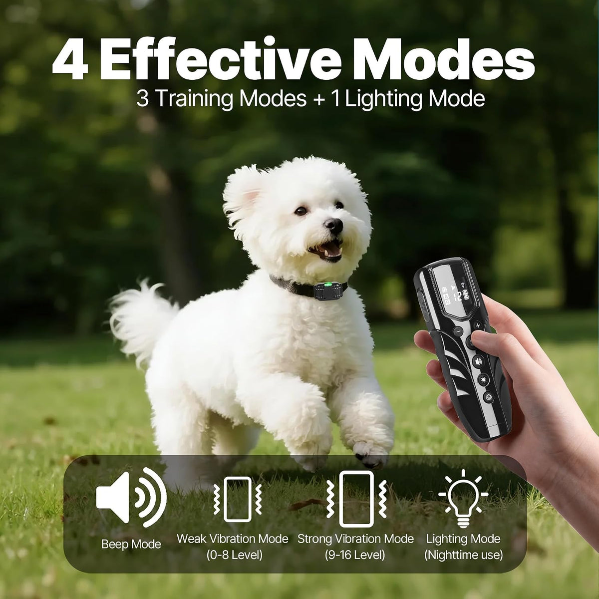 Lightest No Shock Dog Training Collar with 2000ft Remote,Tiniest Vibrating Dog Collar,Vibration Collar for Small Dogs 5-15lbs & Medium Large Dogs, Safe Lock, Beep, Vibrate, No Prongs, Waterproof,Pink