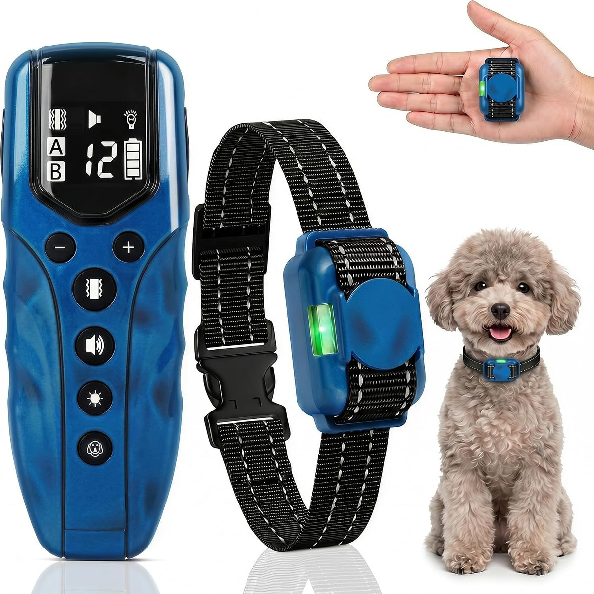 Lightest No Shock Dog Training Collar with 2000ft Remote,Tiniest Vibrating Dog Collar,Vibration Collar for Small Dogs 5-15lbs & Medium Large Dogs, Safe Lock, Beep, Vibrate, No Prongs, Waterproof,Pink