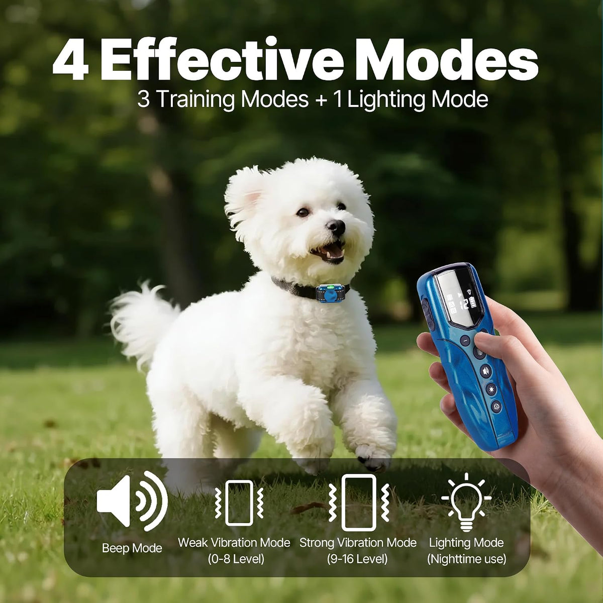 Lightest No Shock Dog Training Collar with 2000ft Remote,Tiniest Vibrating Dog Collar,Vibration Collar for Small Dogs 5-15lbs & Medium Large Dogs, Safe Lock, Beep, Vibrate, No Prongs, Waterproof,Pink