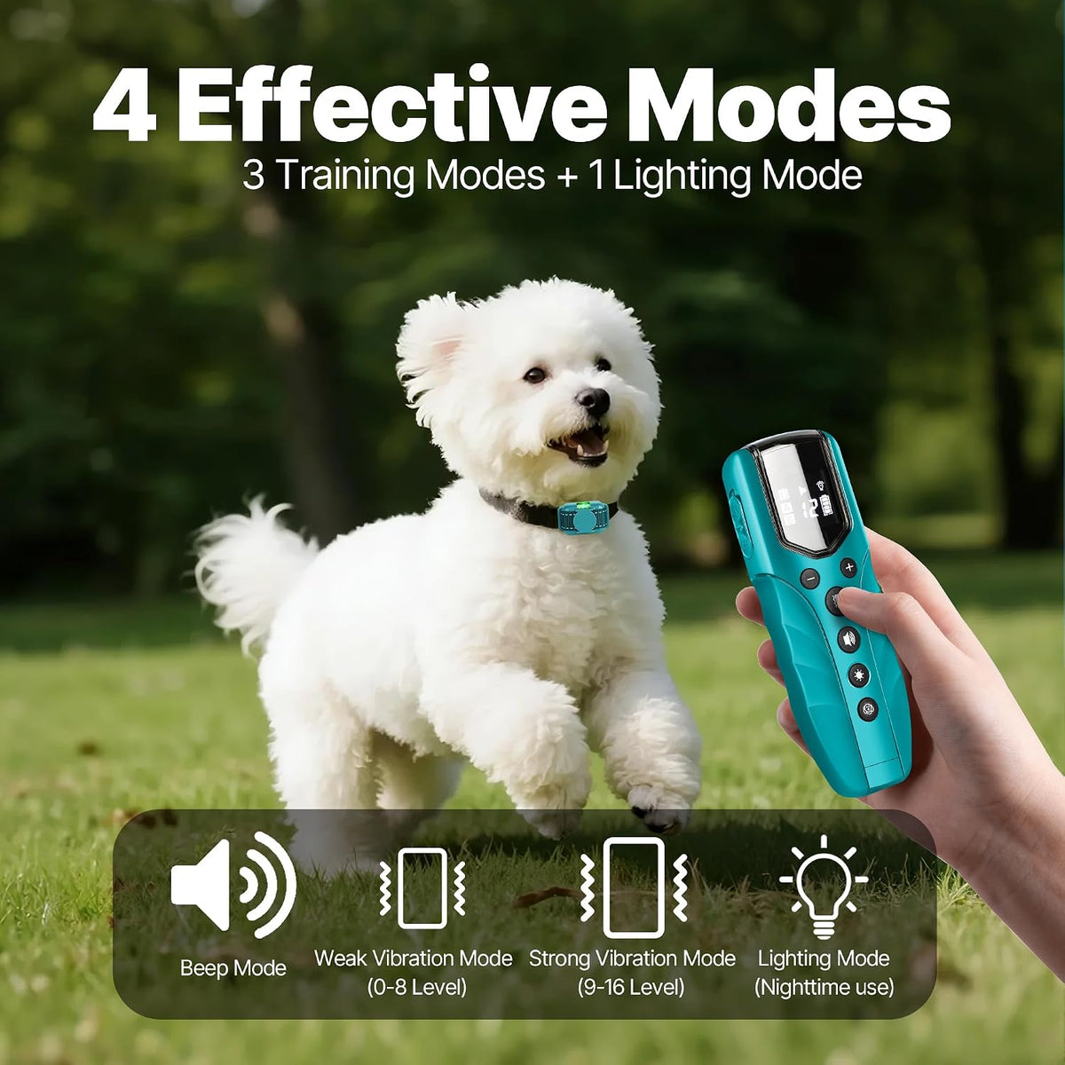 Lightest No Shock Dog Training Collar with 2000ft Remote,Tiniest Vibrating Dog Collar,Vibration Collar for Small Dogs 5-15lbs & Medium Large Dogs, Safe Lock, Beep, Vibrate, No Prongs, Waterproof,Pink