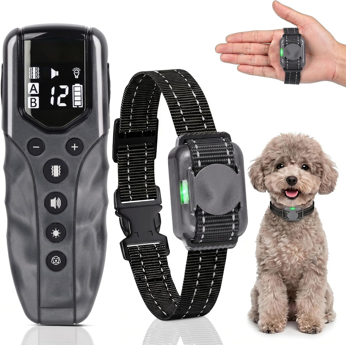 Lightest No Shock Dog Training Collar with 2000ft Remote,Tiniest Vibrating Dog Collar,Vibration Collar for Small Dogs 5-15lbs & Medium Large Dogs, Safe Lock, Beep, Vibrate, No Prongs, Waterproof,Pink