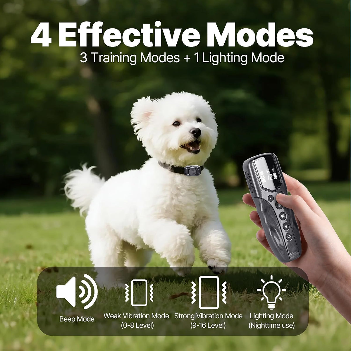 Lightest No Shock Dog Training Collar with 2000ft Remote,Tiniest Vibrating Dog Collar,Vibration Collar for Small Dogs 5-15lbs & Medium Large Dogs, Safe Lock, Beep, Vibrate, No Prongs, Waterproof,Pink