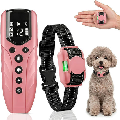 Lightest No Shock Dog Training Collar with 2000ft Remote,Tiniest Vibrating Dog Collar,Vibration Collar for Small Dogs 5-15lbs & Medium Large Dogs, Safe Lock, Beep, Vibrate, No Prongs, Waterproof,Pink