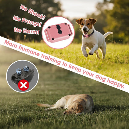 Lightest No Shock Dog Training Collar with 2000ft Remote,Tiniest Vibrating Dog Collar,Vibration Collar for Small Dogs 5-15lbs & Medium Large Dogs, Safe Lock, Beep, Vibrate, No Prongs, Waterproof,Pink