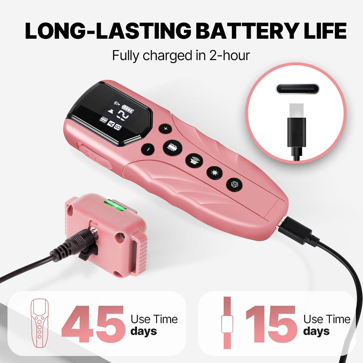Lightest No Shock Dog Training Collar with 2000ft Remote,Tiniest Vibrating Dog Collar,Vibration Collar for Small Dogs 5-15lbs & Medium Large Dogs, Safe Lock, Beep, Vibrate, No Prongs, Waterproof,Pink